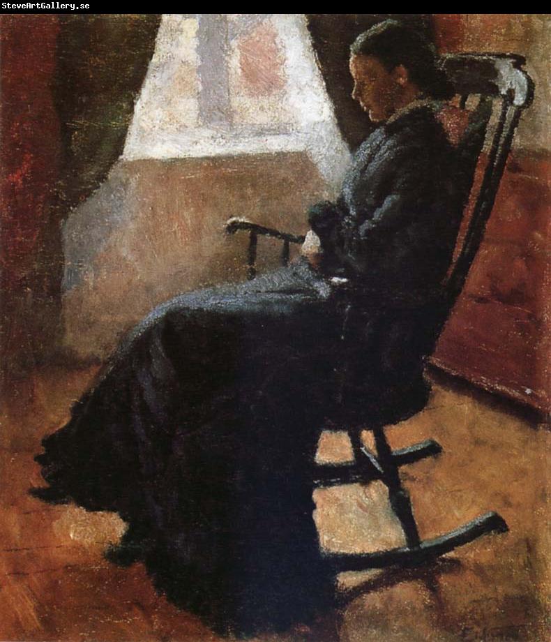 Edvard Munch Karen auntie sitting a rocking chair